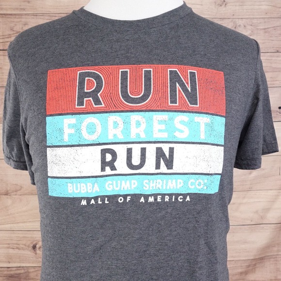 RUN FORREST RUN BUBBA GUMP SHRIMP CO MALL OF AMERICA T-SHIRT SZ M TRAVEL TOURIST - Picture 1 of 5